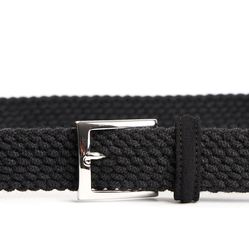 DARK GREY WOVEN BELT IN WOOL