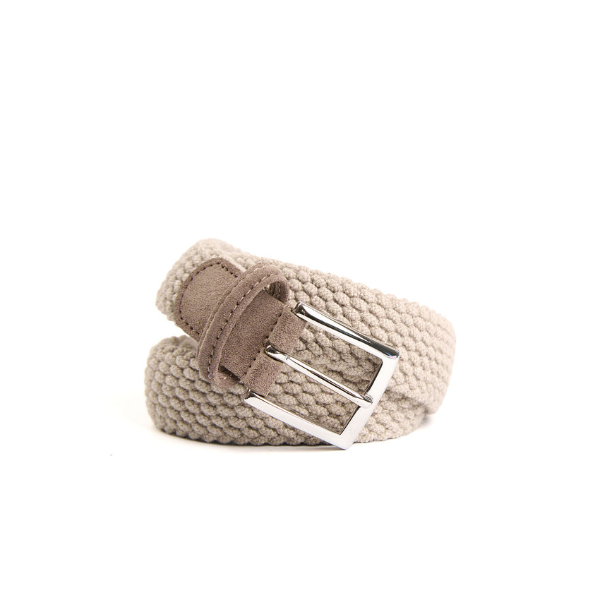 BEIGE WOVEN BELT IN WOOL