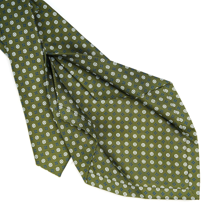 OLIVE GREEN 5 FOLD SARTORIAL SILK TIE