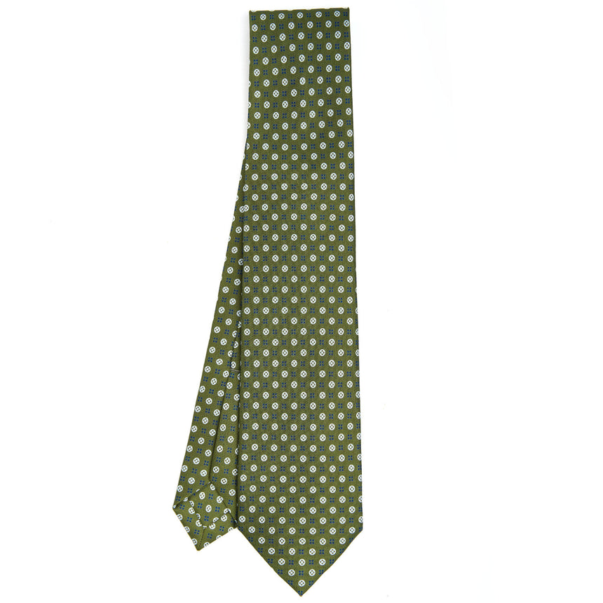 OLIVE GREEN 5 FOLD SARTORIAL SILK TIE