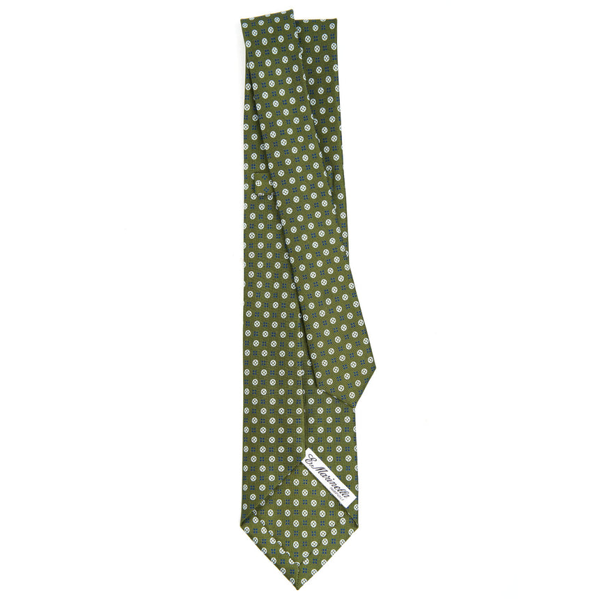 OLIVE GREEN 5 FOLD SARTORIAL SILK TIE