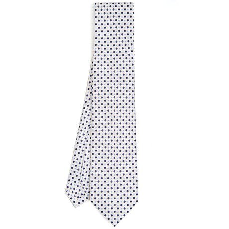 WHITE 5 FOLD SARTORIAL SILK TIE