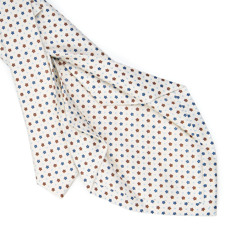 WHITE 5 FOLD SARTORIAL SILK TIE