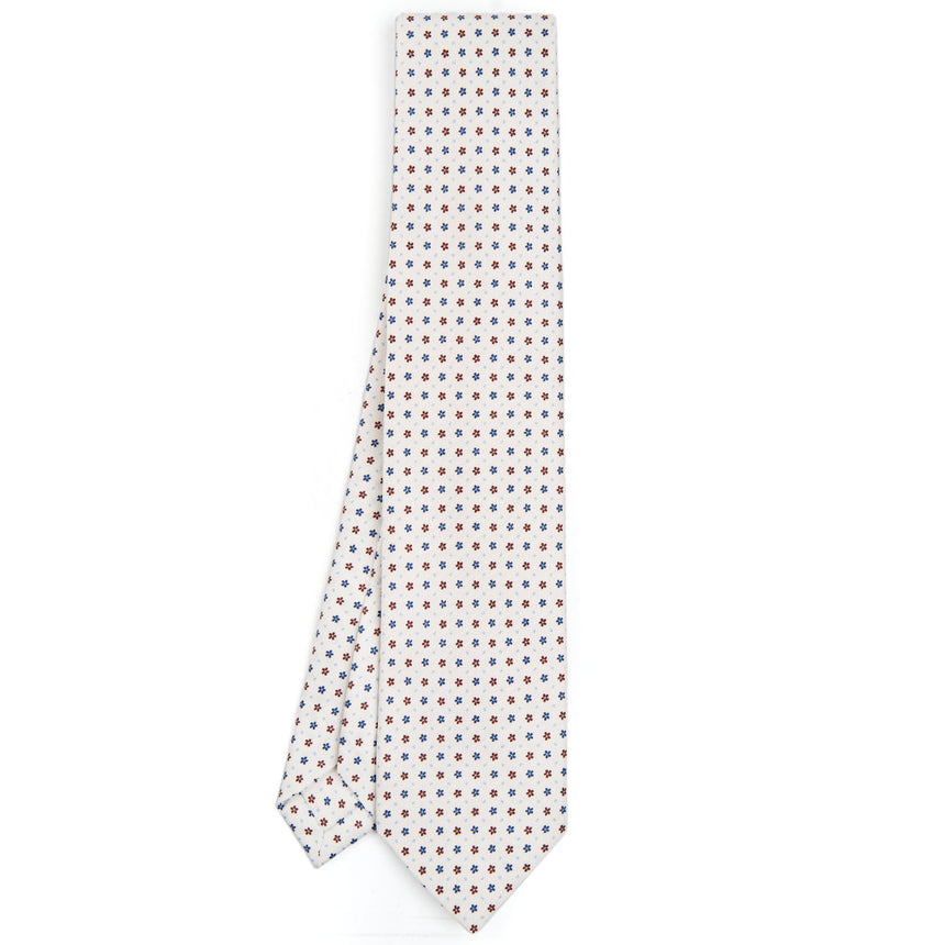 WHITE 5 FOLD SARTORIAL SILK TIE