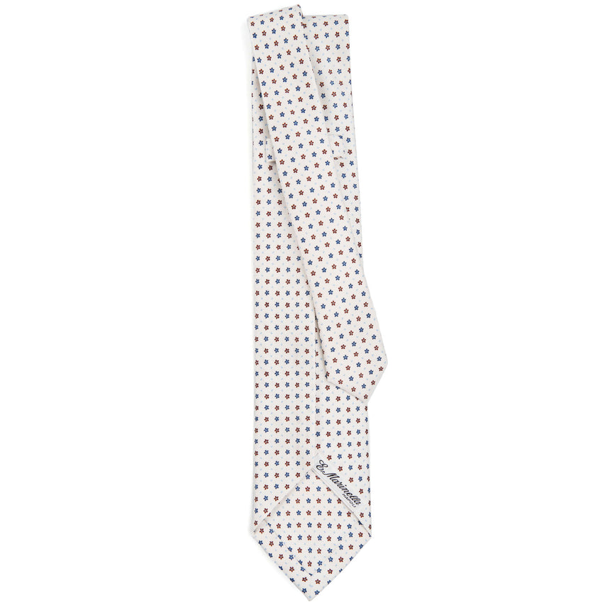 WHITE 5 FOLD SARTORIAL SILK TIE