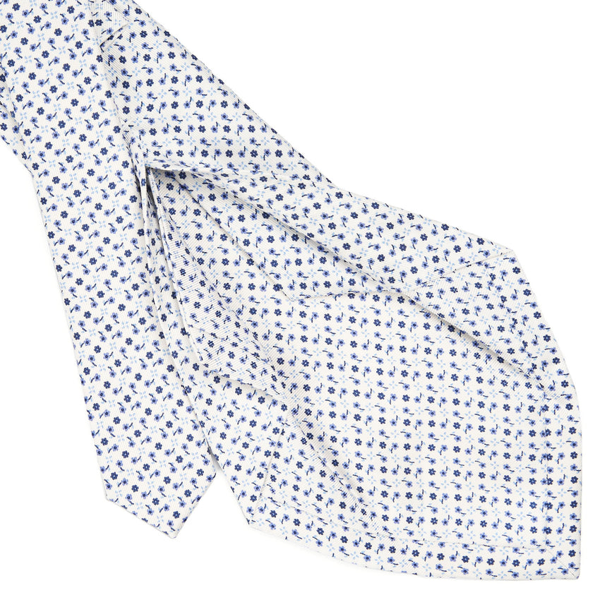 WHITE 5 FOLD SARTORIAL SILK TIE