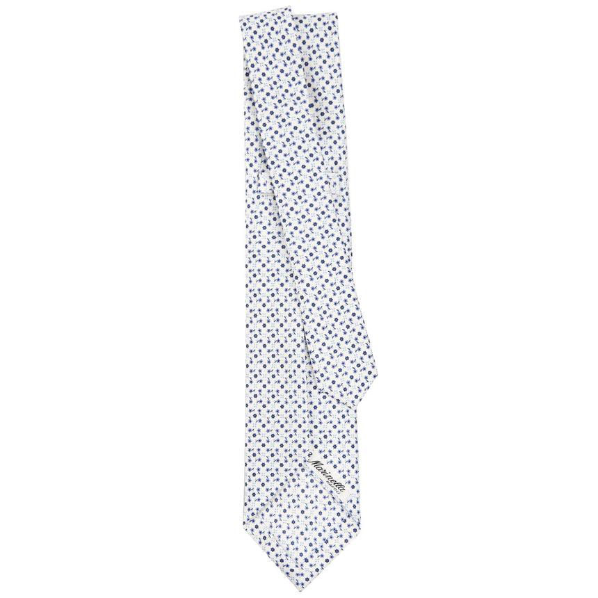 WHITE 5 FOLD SARTORIAL SILK TIE