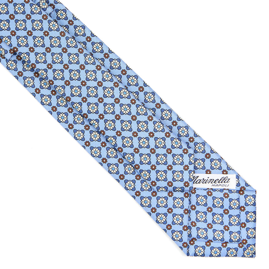 CRAVATTA SARTORIALE 7 CM IN SETA AZZURRA