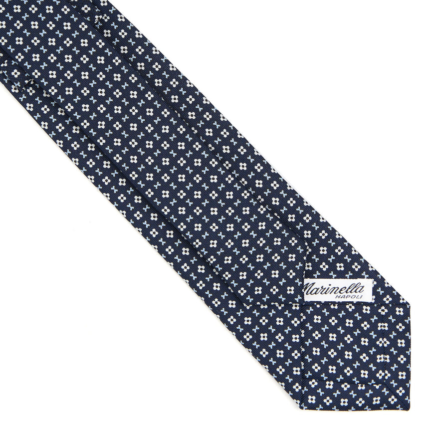 CRAVATTA SARTORIALE 7 CM IN SETA BLU SCURO