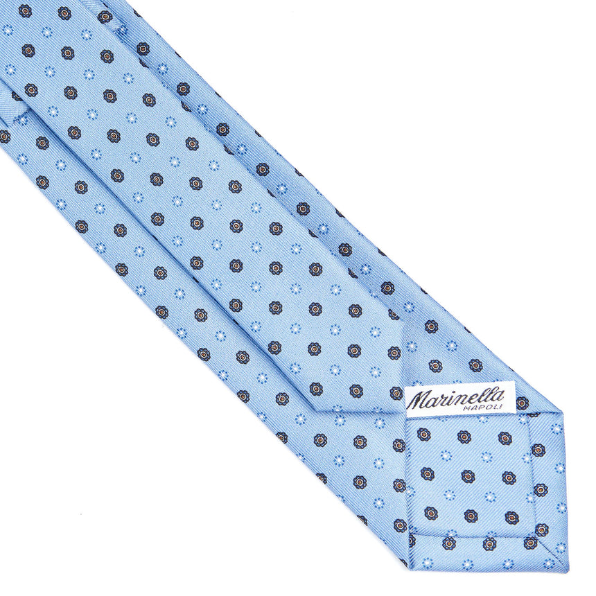 CRAVATTA SARTORIALE 7 CM IN SETA AZZURRO POLVERE