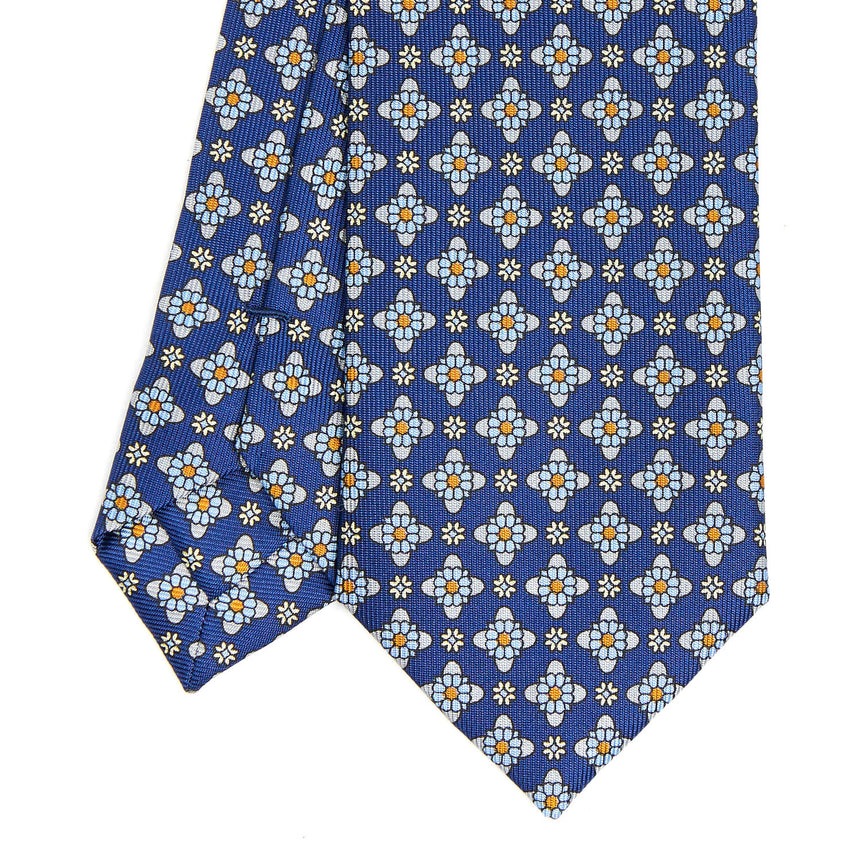 CRAVATTA SARTORIALE 7 CM IN SETA BLU