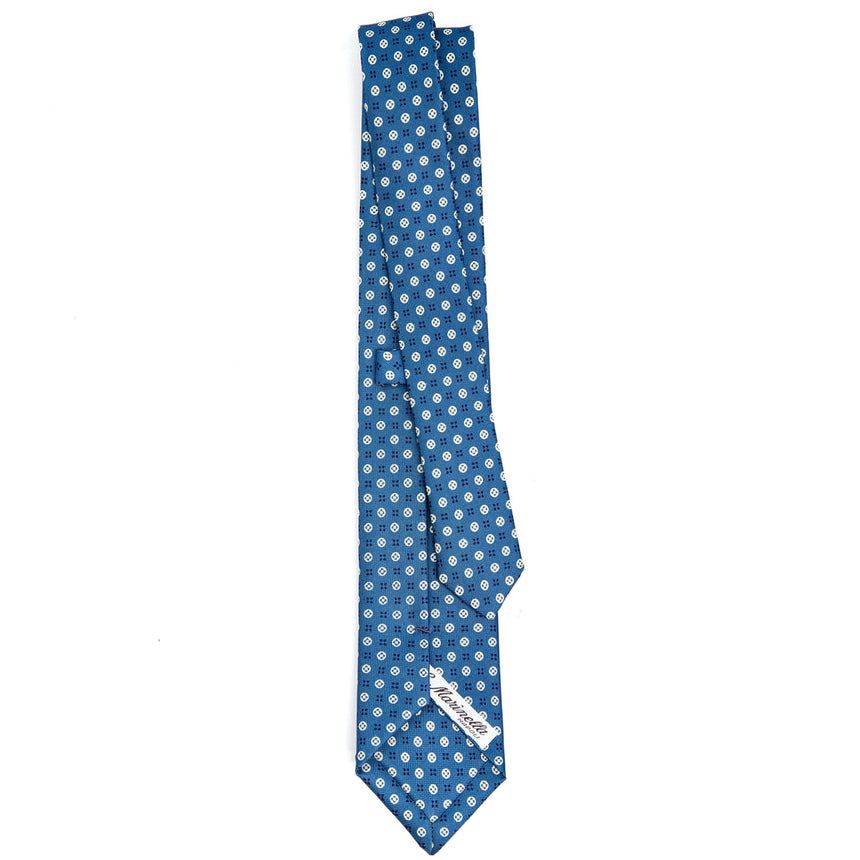 CRAVATTA SARTORIALE 7 CM IN SETA BLU MEDIO