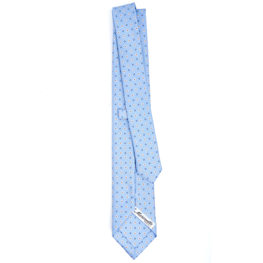 CRAVATTA SARTORIALE 7 CM IN SETA AZZURRA