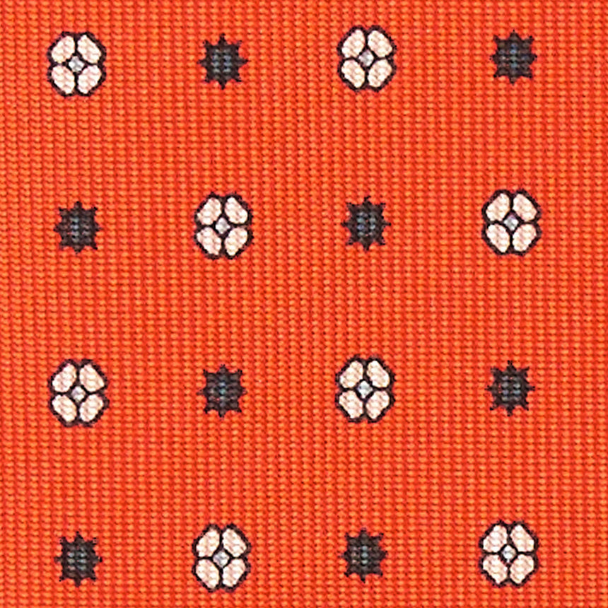 ORANGE 7 FOLD SARTORIAL SILK TIE