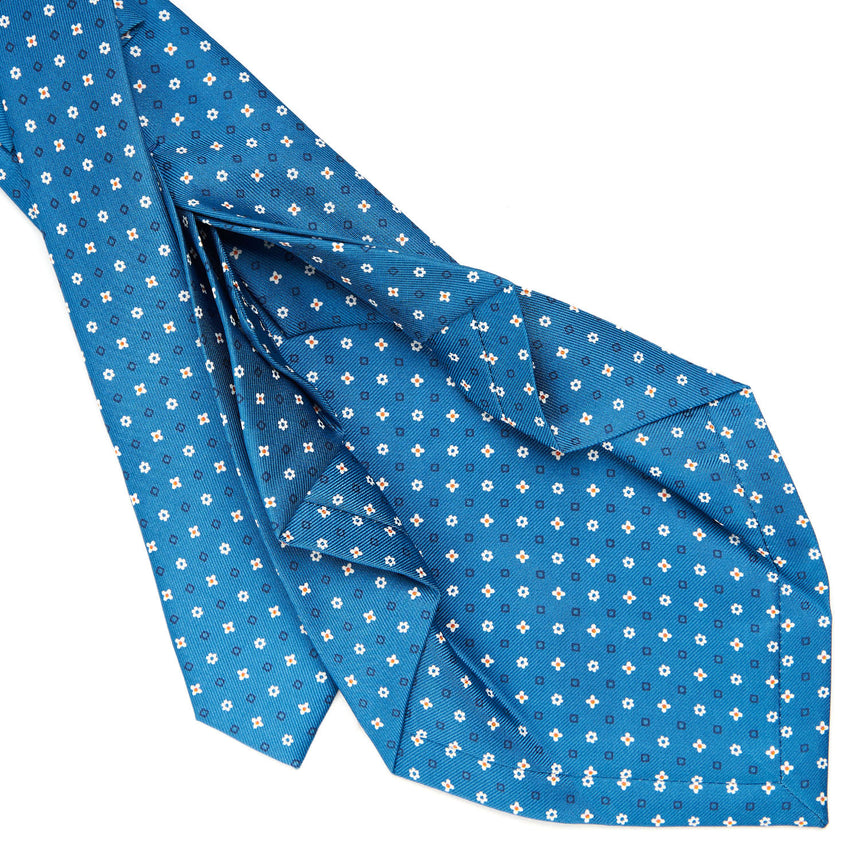 MID BLUE 7 FOLD SARTORIAL SILK TIE