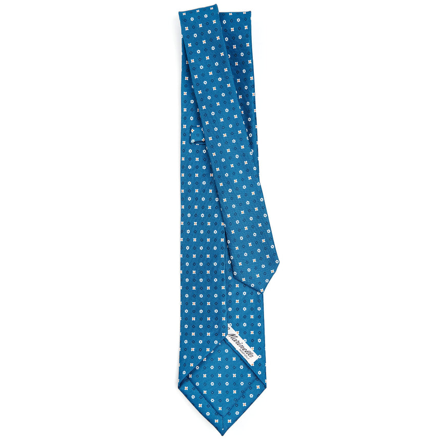 MID BLUE 7 FOLD SARTORIAL SILK TIE