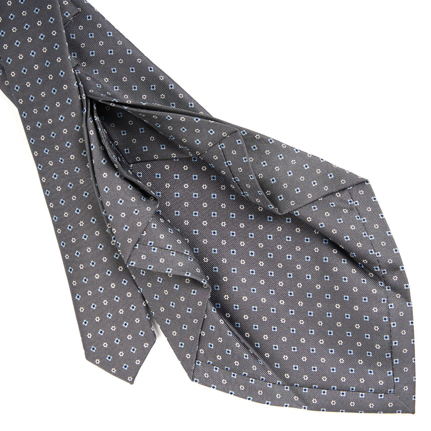 DARK GREY 7 FOLD SARTORIAL SILK TIE