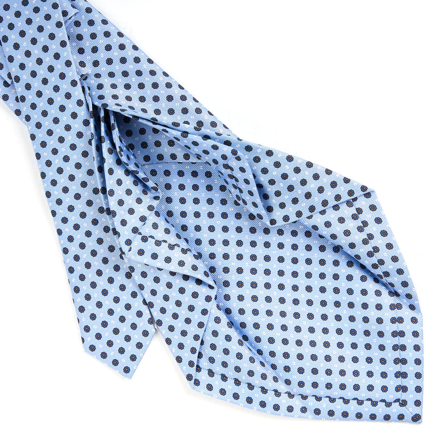 LIGHT BLUE 7 FOLD SARTORIAL SILK TIE