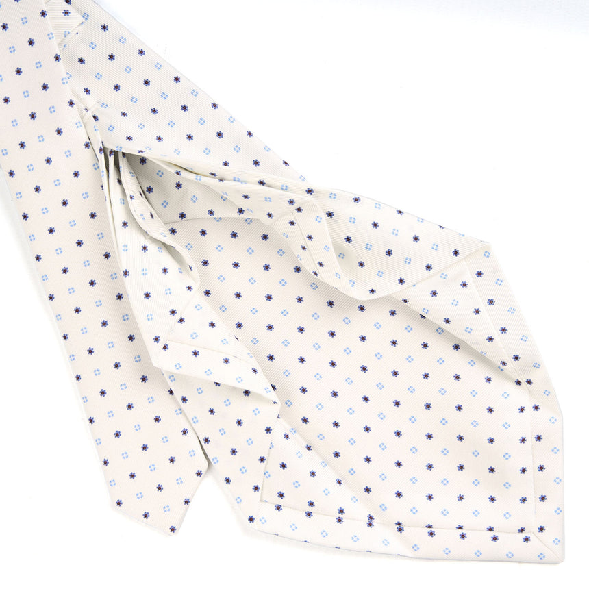 WHITE 7 FOLD SARTORIAL SILK TIE