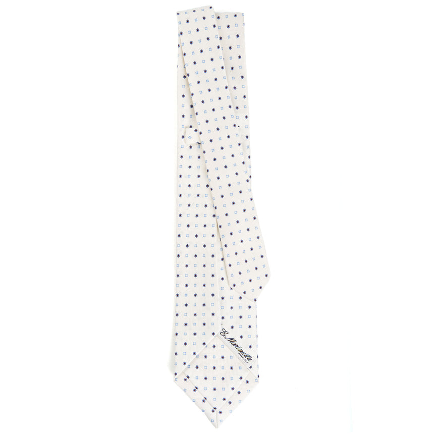 WHITE 7 FOLD SARTORIAL SILK TIE