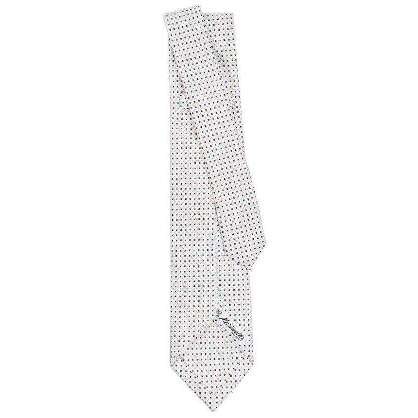 WHITE 7 FOLD SARTORIAL SILK TIE