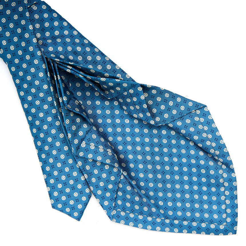 MID BLUE 9 FOLD SARTORIAL SILK TIE