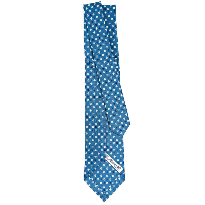 MID BLUE 9 FOLD SARTORIAL SILK TIE