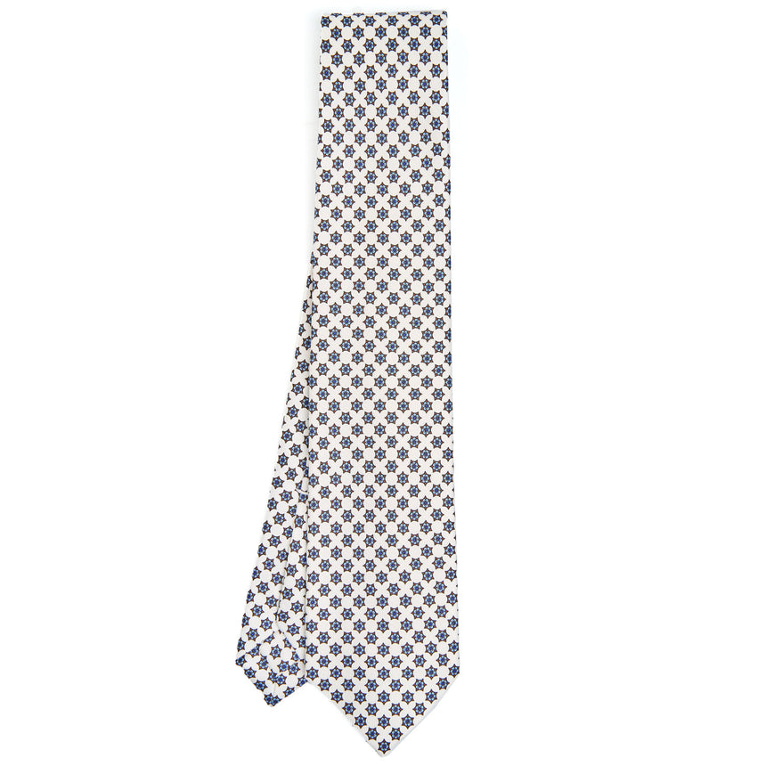 WHITE 9 FOLD SARTORIAL SILK TIE