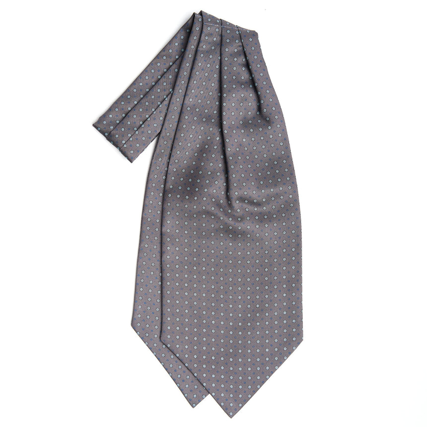 DARK GREY SILK ASCOT TIE