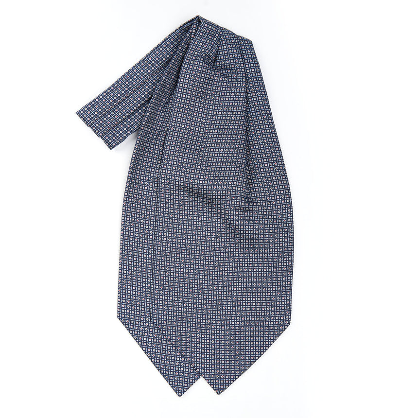 BLUE SILK ASCOT TIE