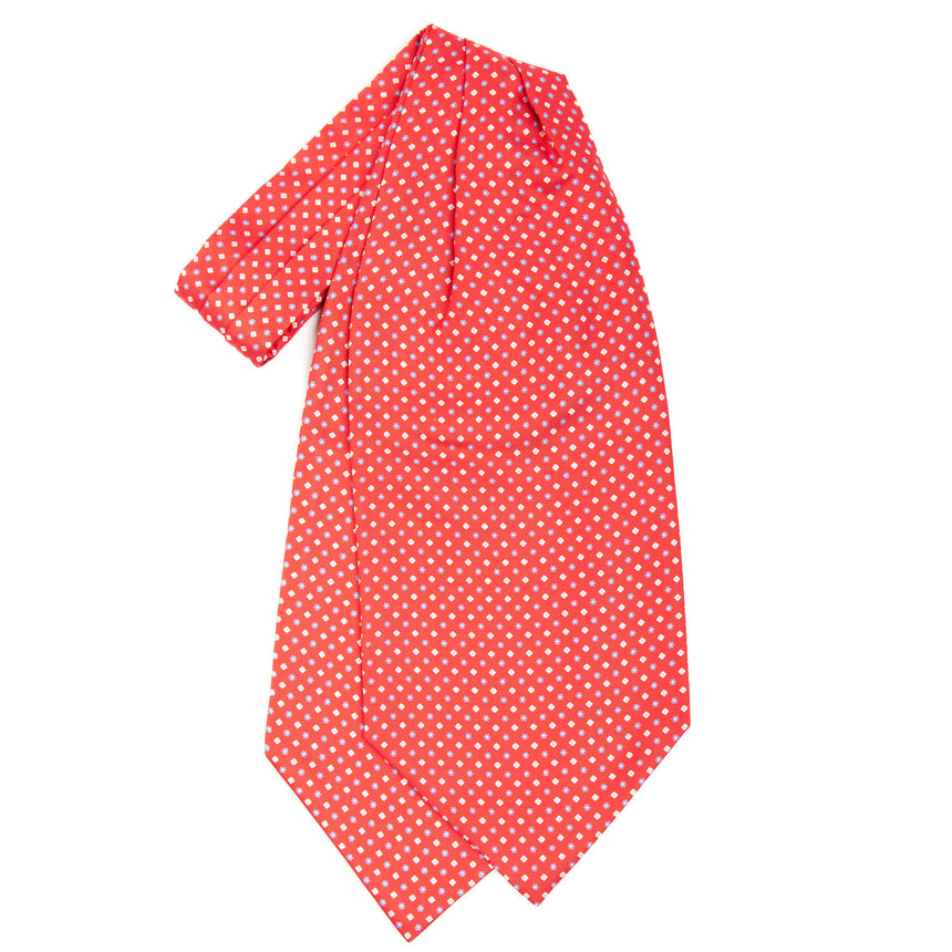 RED SILK ASCOT TIE