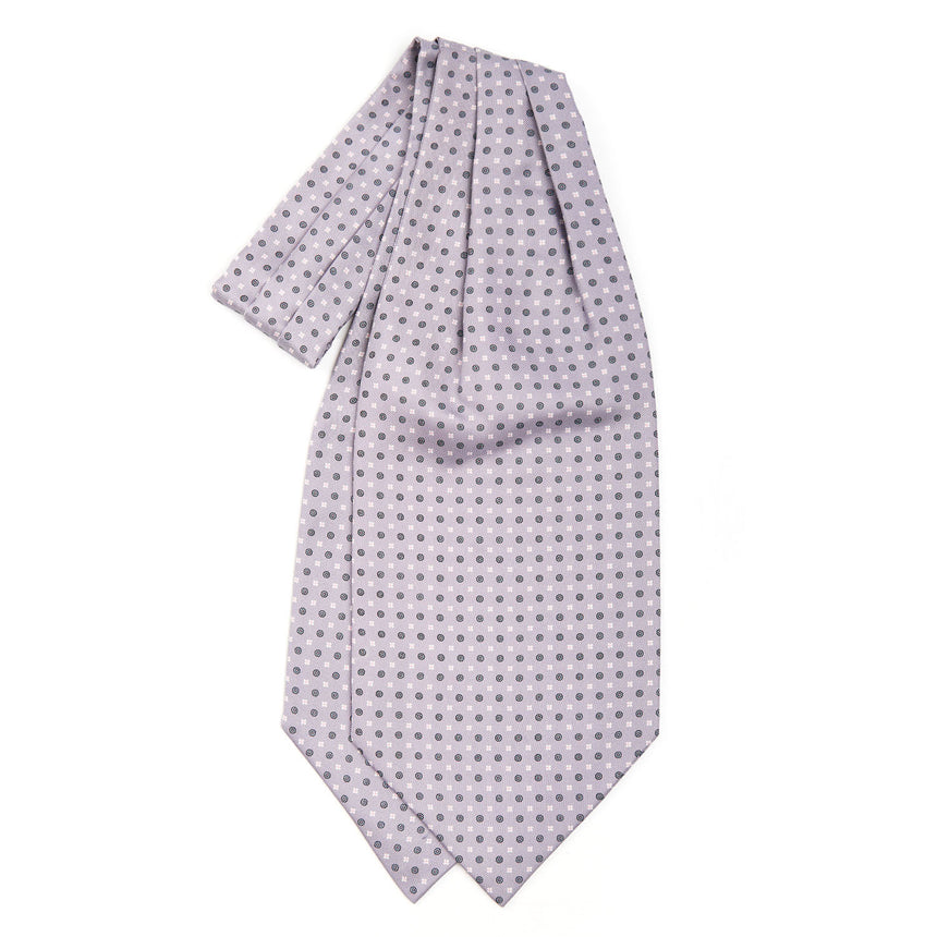 LIGHT GREY SILK ASCOT TIE