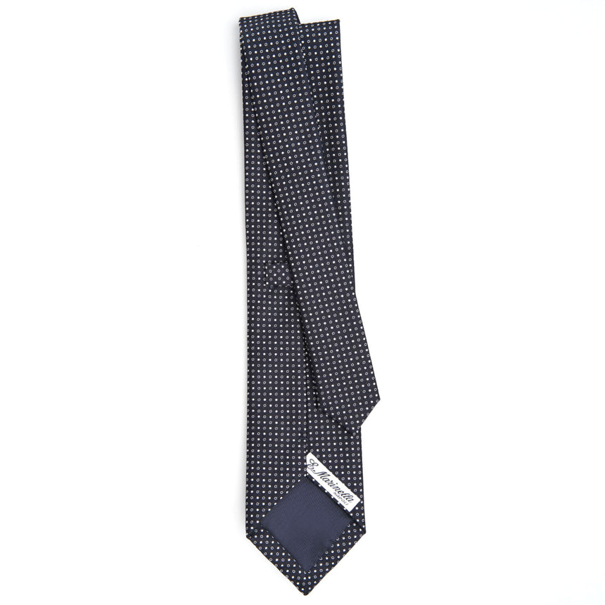 DARK BLUE CEREMONIAL JACQUARD SILK TIE