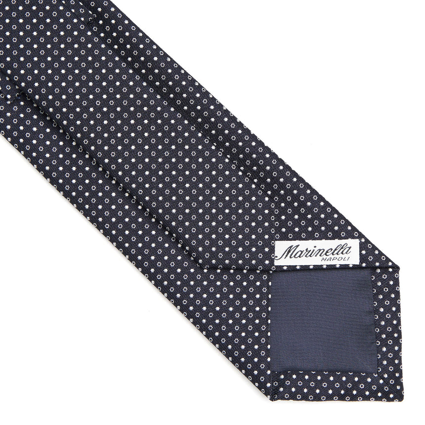 DARK BLUE CEREMONIAL JACQUARD SILK TIE