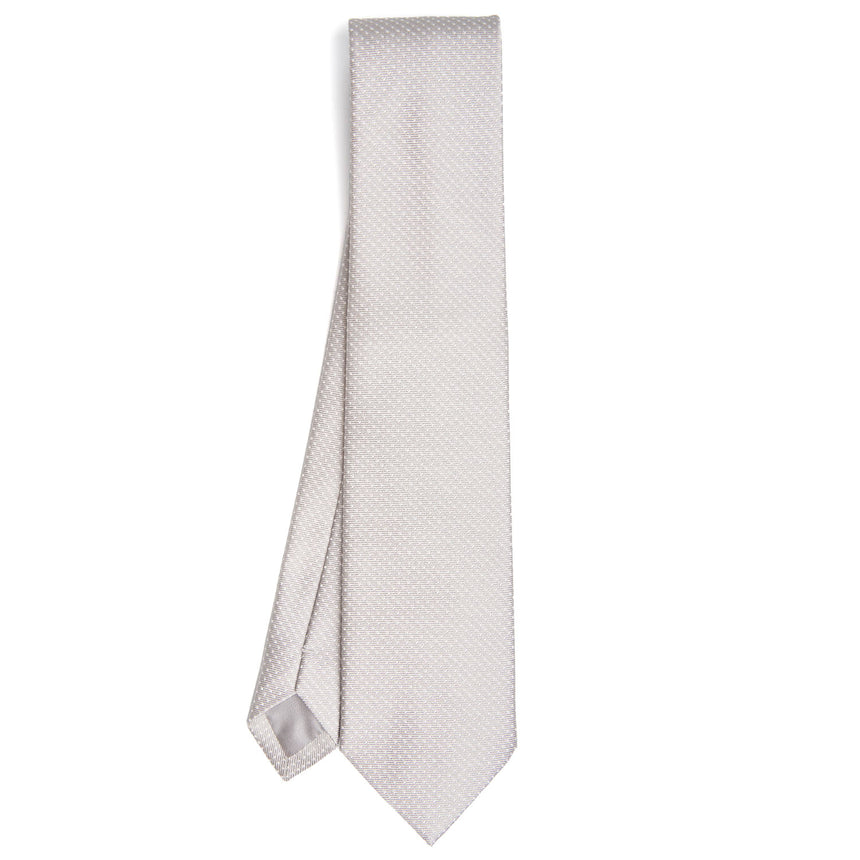 LIGHT GREY CEREMONIAL JACQUARD SILK TIE