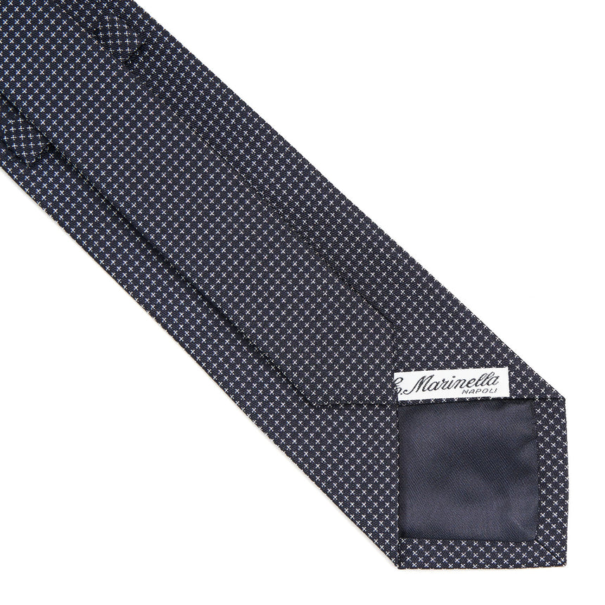 CRAVATTA CERIMONIA IN SETA JACQUARD BLU SCURO