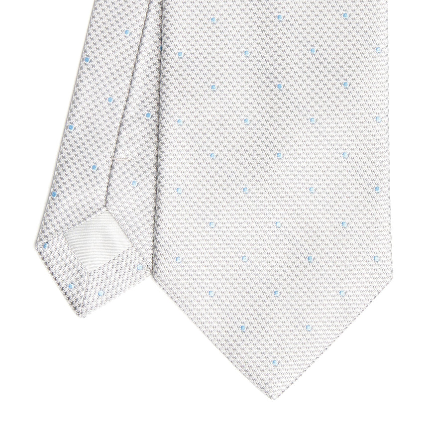 LIGHT GREY CEREMONIAL JACQUARD SILK TIE