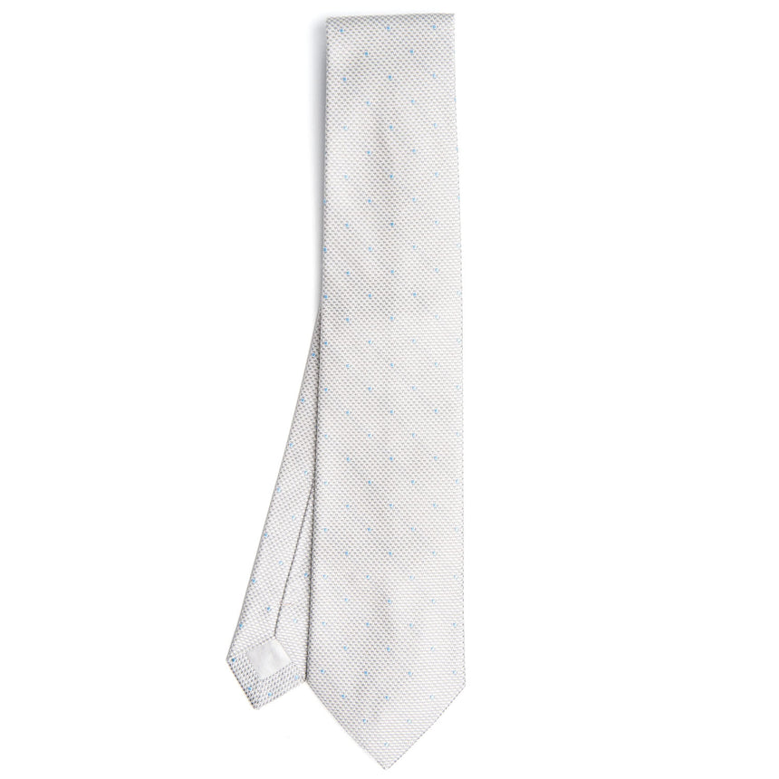 LIGHT GREY CEREMONIAL JACQUARD SILK TIE