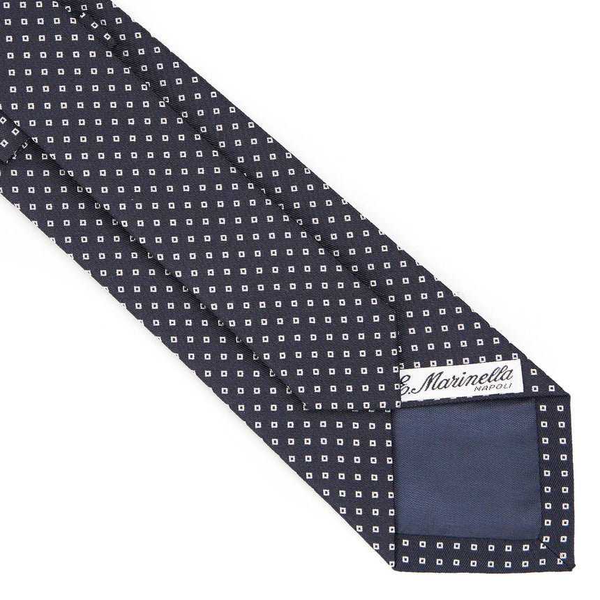 DARK BLUE CEREMONIAL JACQUARD SILK TIE