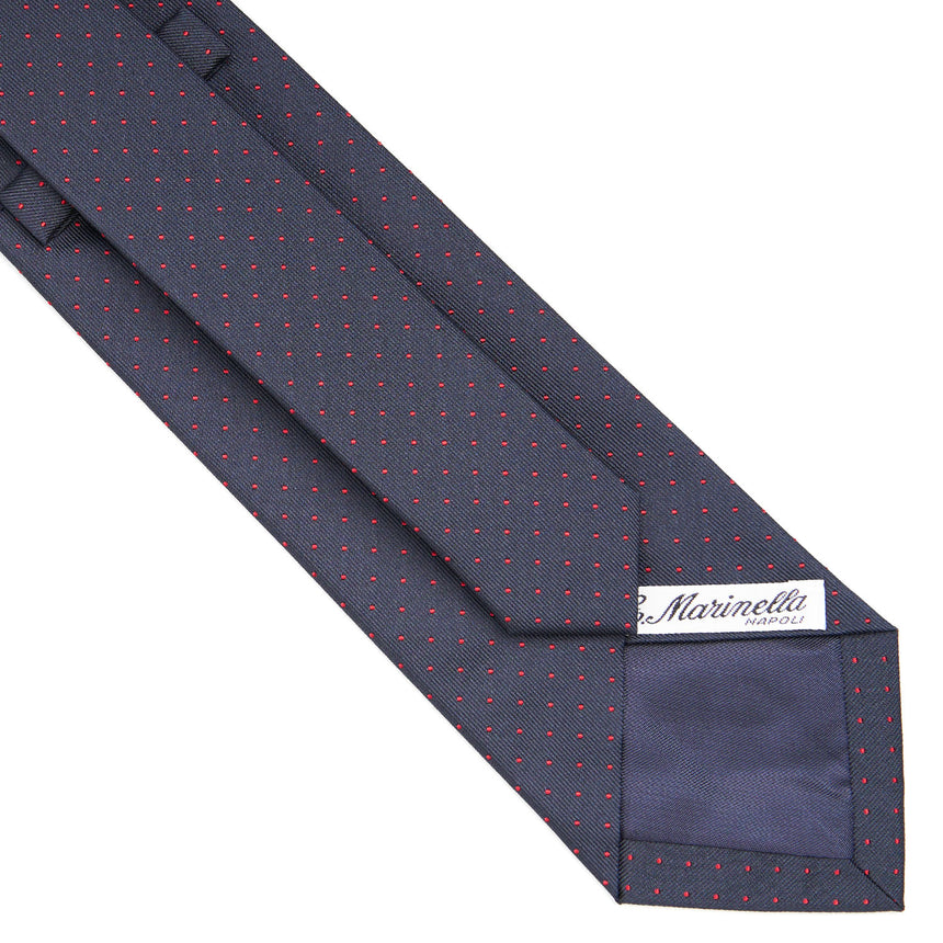 CRAVATTA SARTORIALE IN SETA JACQUARD BLU SCURO