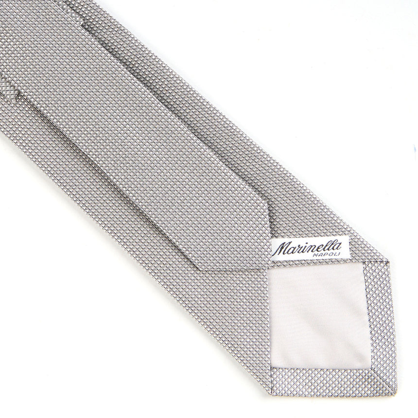 LIGHT GREY CEREMONIAL JACQUARD SILK TIE