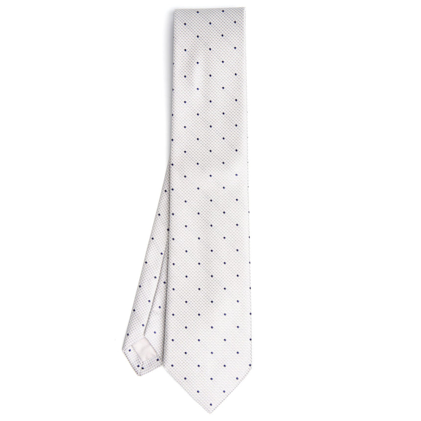 LIGHT GREY CEREMONIAL JACQUARD SILK TIE