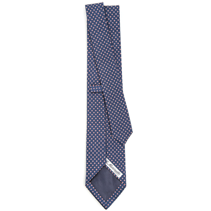 CRAVATTA SARTORIALE IN SETA JACQUARD BLU SCURO