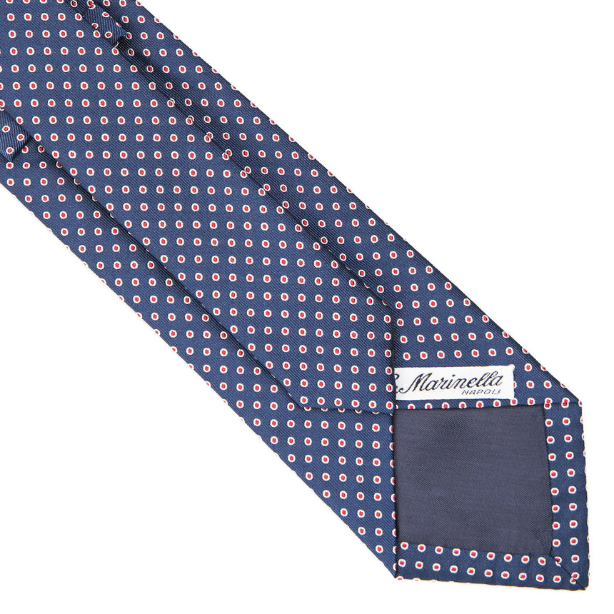 CRAVATTA SARTORIALE IN SETA JACQUARD BLU SCURO