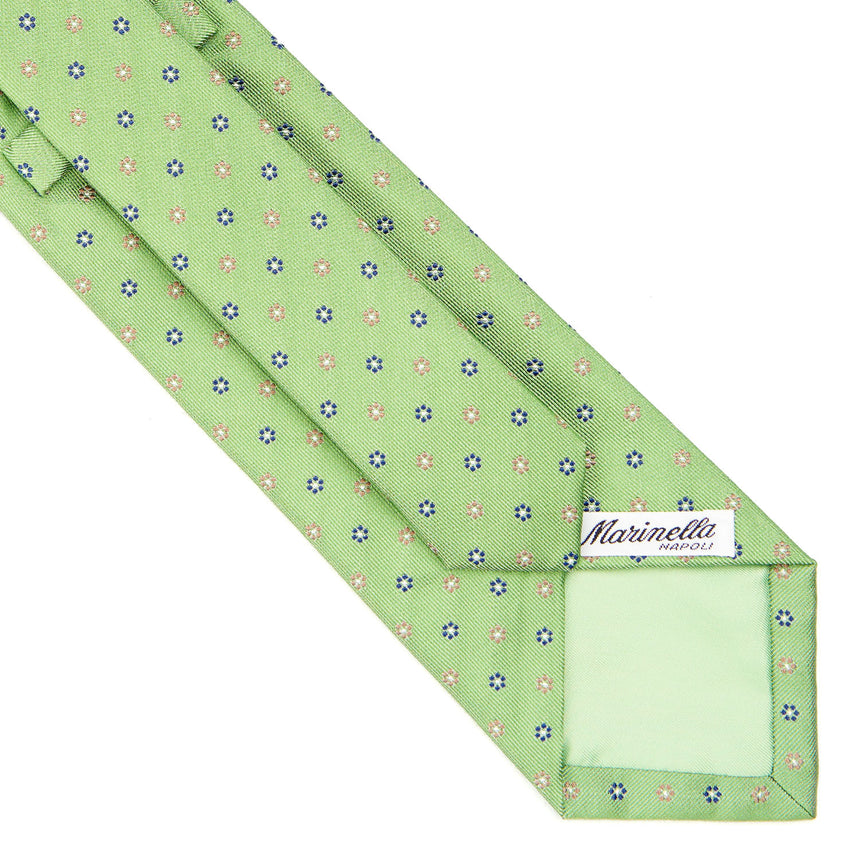 CRAVATTA SARTORIALE IN SETA JACQUARD VERDE CHIARO