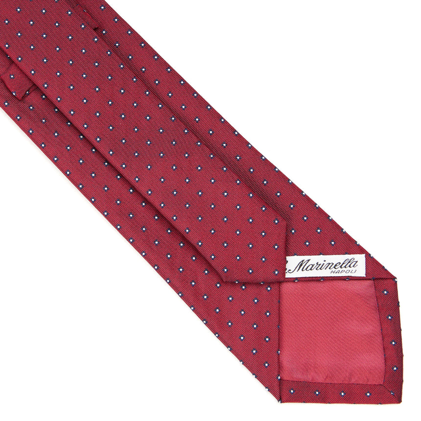 CRAVATTA SARTORIALE IN SETA JACQUARD BORDEAUX