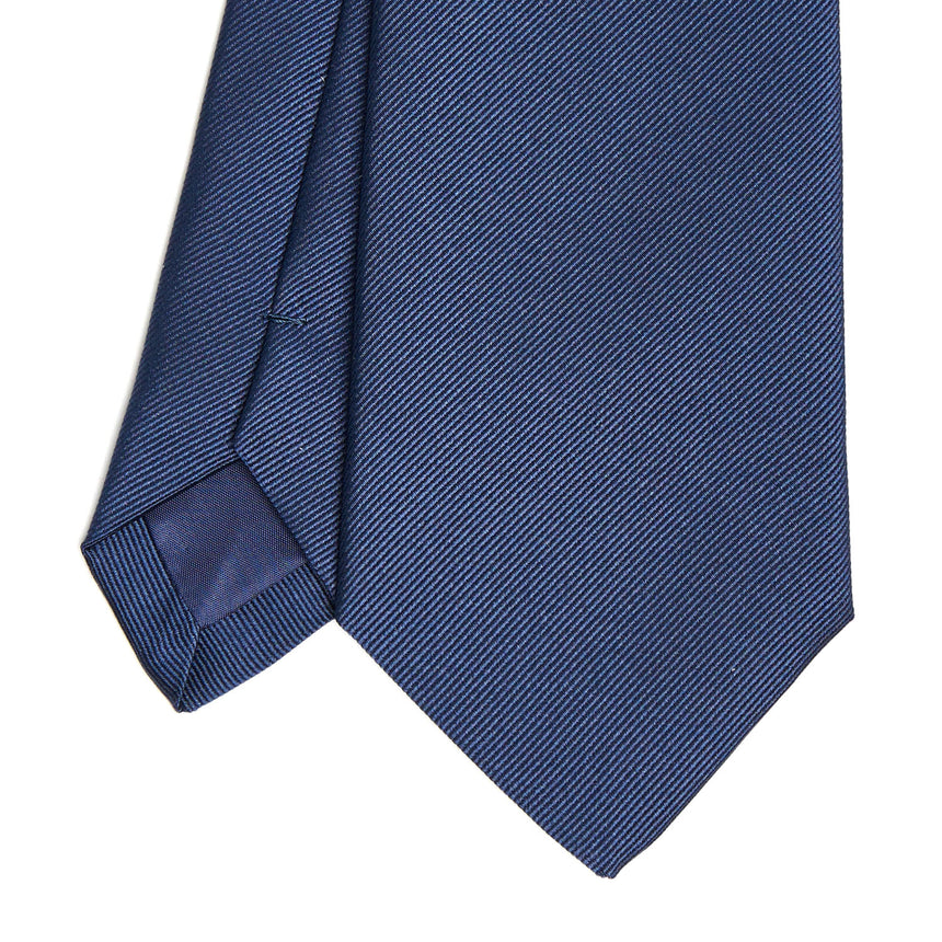 CRAVATTA SARTORIALE IN SETA JACQUARD BLU SCURO