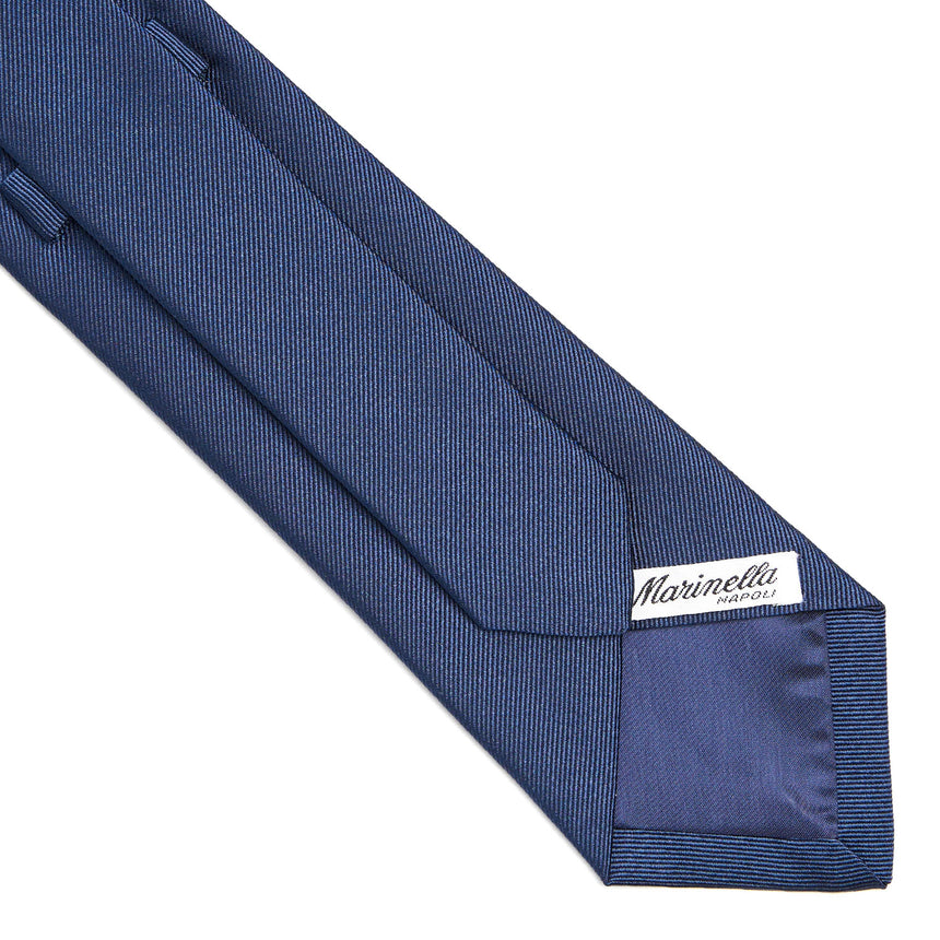 CRAVATTA SARTORIALE IN SETA JACQUARD BLU SCURO