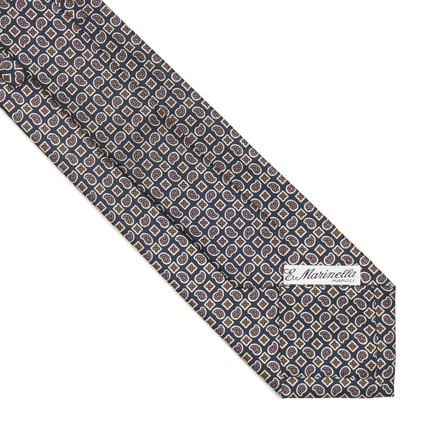 CRAVATTA SARTORIALE EXTRA LONG IN SETA BLU SCURO