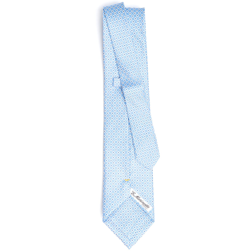 CRAVATTA SARTORIALE EXTRA LONG IN SETA AZZURRA